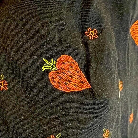 Farm Rio Strawberry Printed Wide Leg Pants in Black/Red size XS - Picture 11 of 16